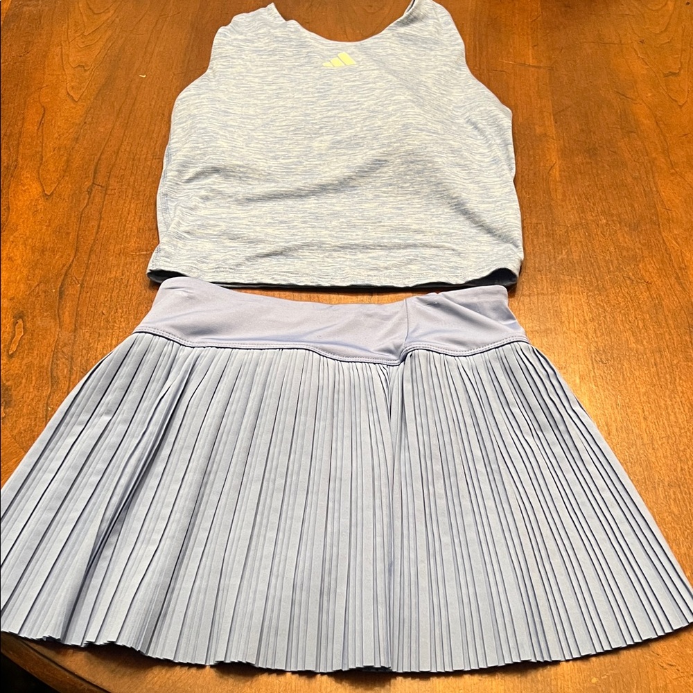 Adidas Kids Light Blue Pleated Skort